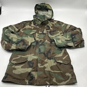 Vintage So-Sew Styles M65 CAMO Men's Green Military Field Coat Size Small Long